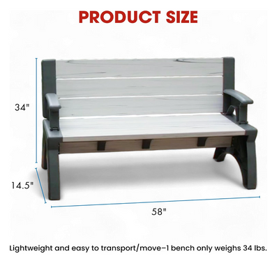 2-in-1 Convertible Bench & Picnic Table