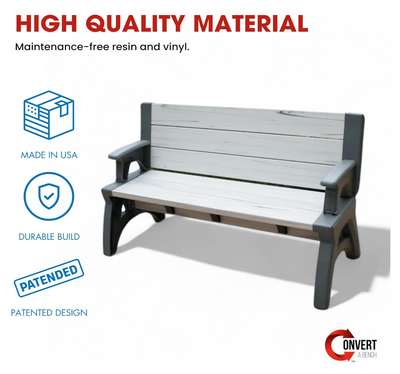 2-in-1 Convertible Bench & Picnic Table