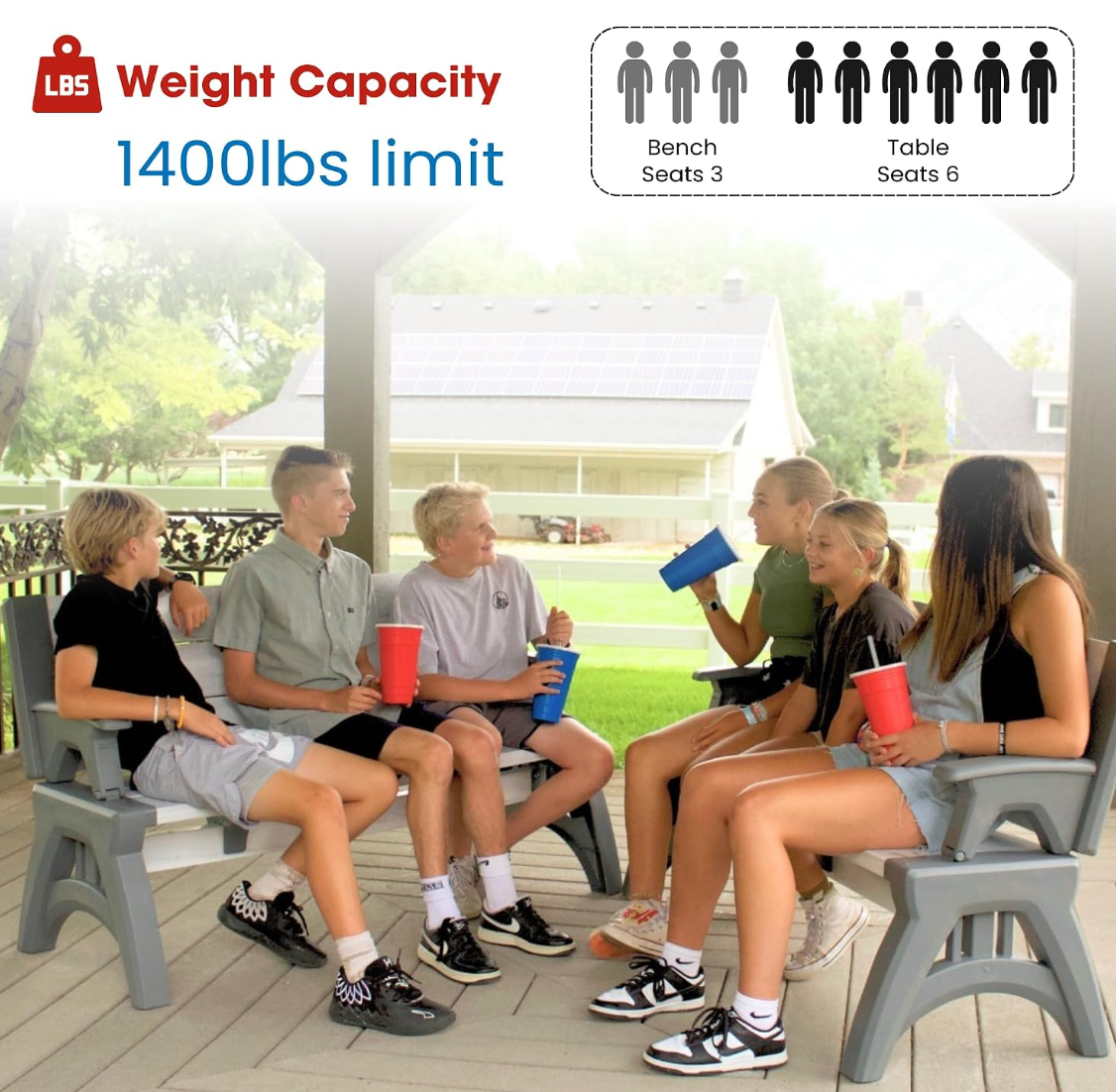 2-in-1 Convertible Bench & Picnic Table