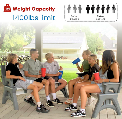 2-in-1 Convertible Bench & Picnic Table