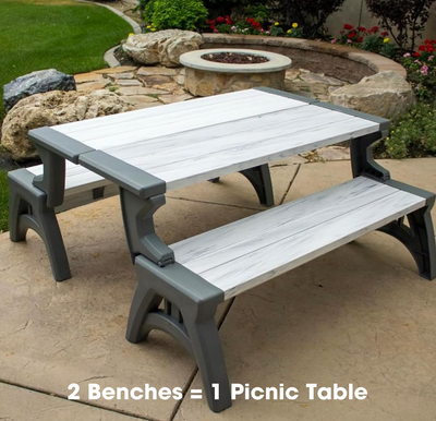 2-in-1 Convertible Bench & Picnic Table