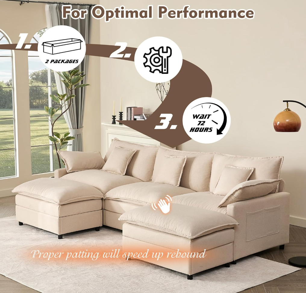 U-Shaped Modular Cloud Sofa
