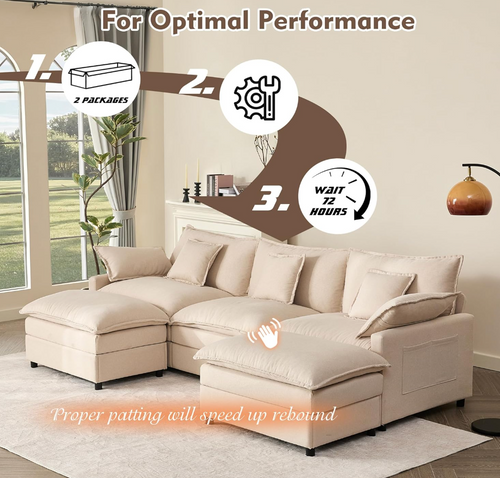 U-Shaped Modular Cloud Sofa