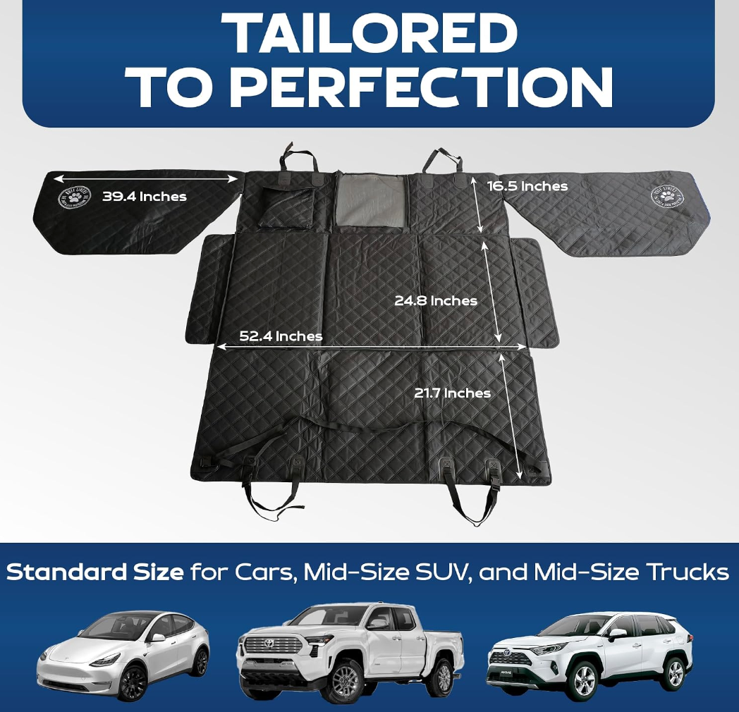 Dog Back Seat Extender — Waterproof Car Cover & Platform