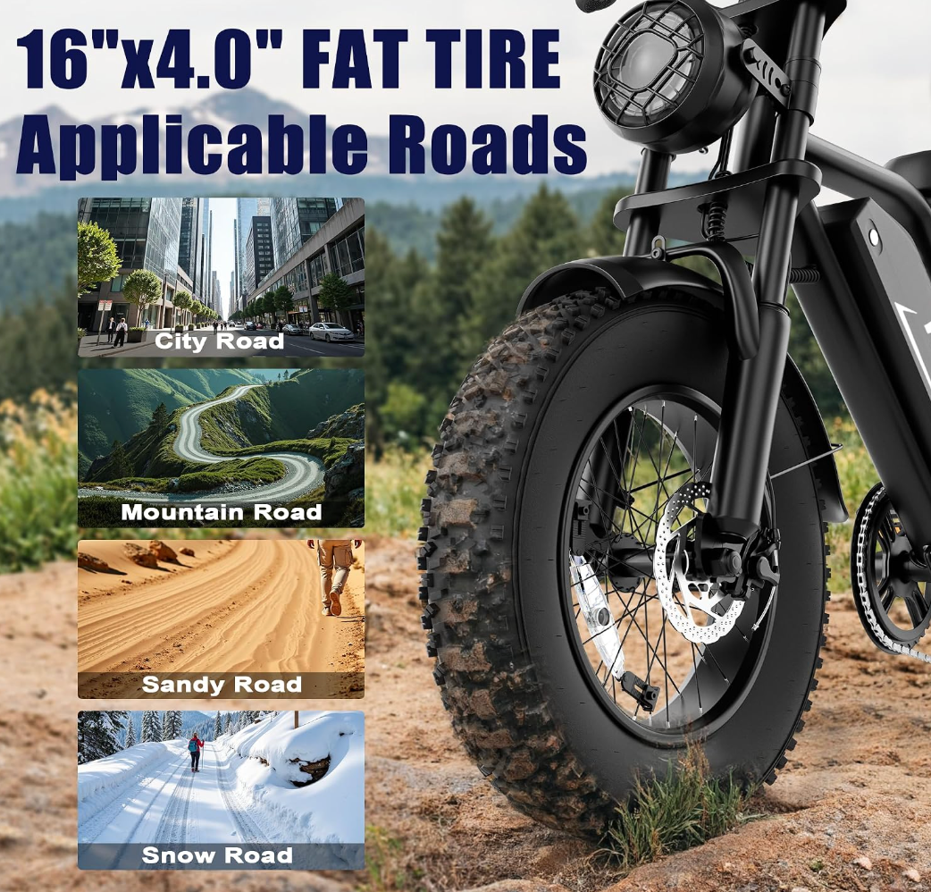 Electric E-Bike | Full Suspension Fat Tyre | 1500W Peak Motor