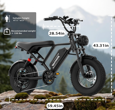 Electric E-Bike | Full Suspension Fat Tyre | 1500W Peak Motor
