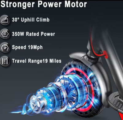 Foldable Electric Scooter for Adults | 350W, 21 Miles
