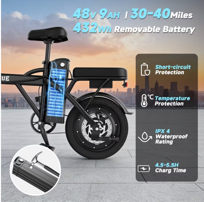 Compact Folding Fat-Tyre Electric Bike