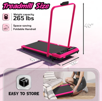 Walking Pad Treadmill with Handle Bar & Adjustable Incline