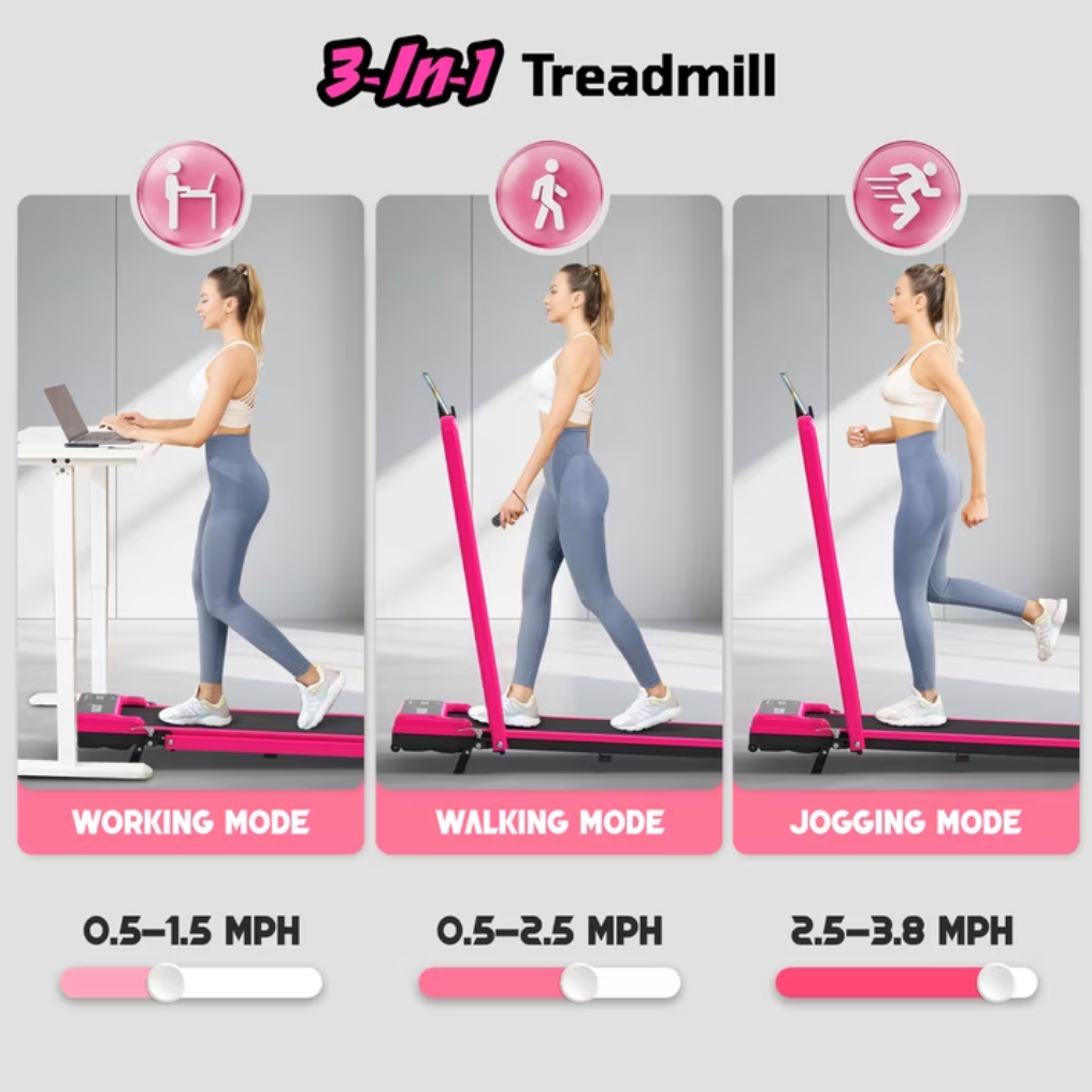 Walking Pad Treadmill with Handle Bar & Adjustable Incline