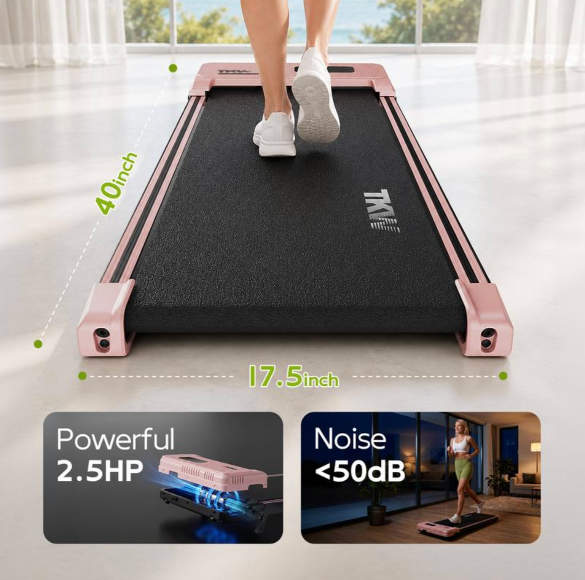 3-in-1 Walking Pad Treadmill with Foldable Handle