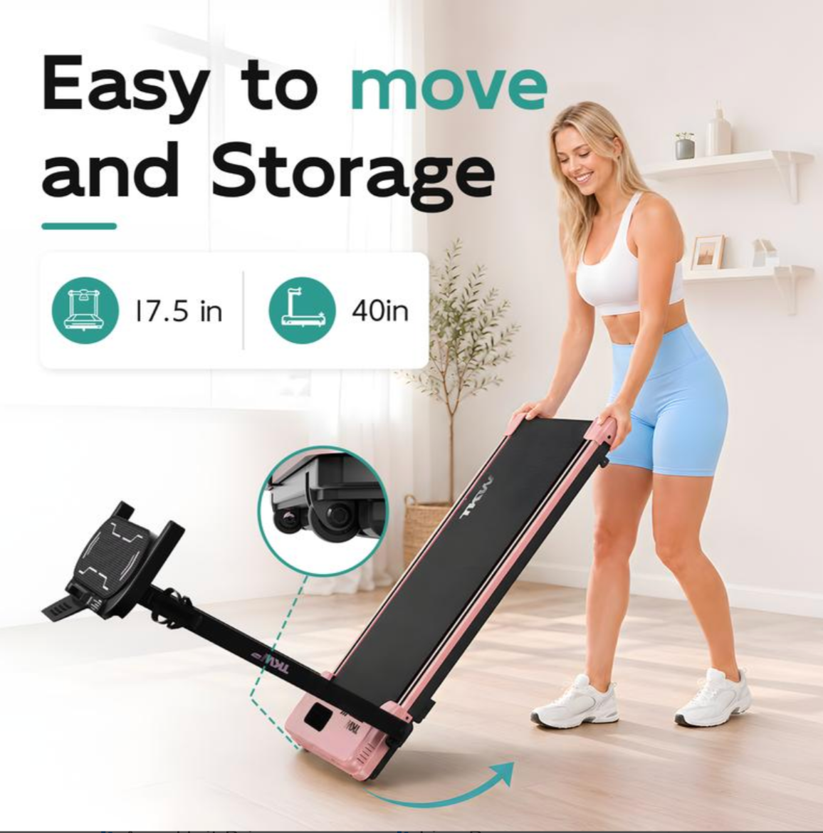 3-in-1 Walking Pad Treadmill with Foldable Handle